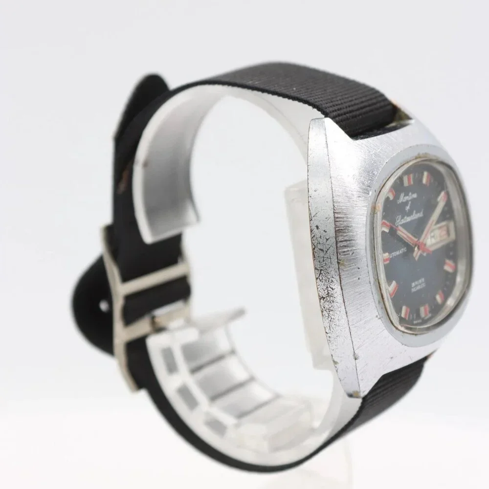 Vintage 38mm Martine of Switzerland Day-Date Men's Automatic Wristwatch 2068
